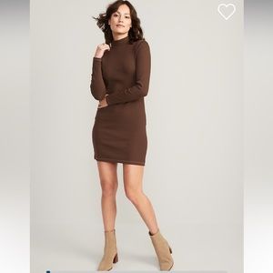 Old Navy Fitted Rib-Knit Mock-Neck Mini Dress for Women - Never Worn